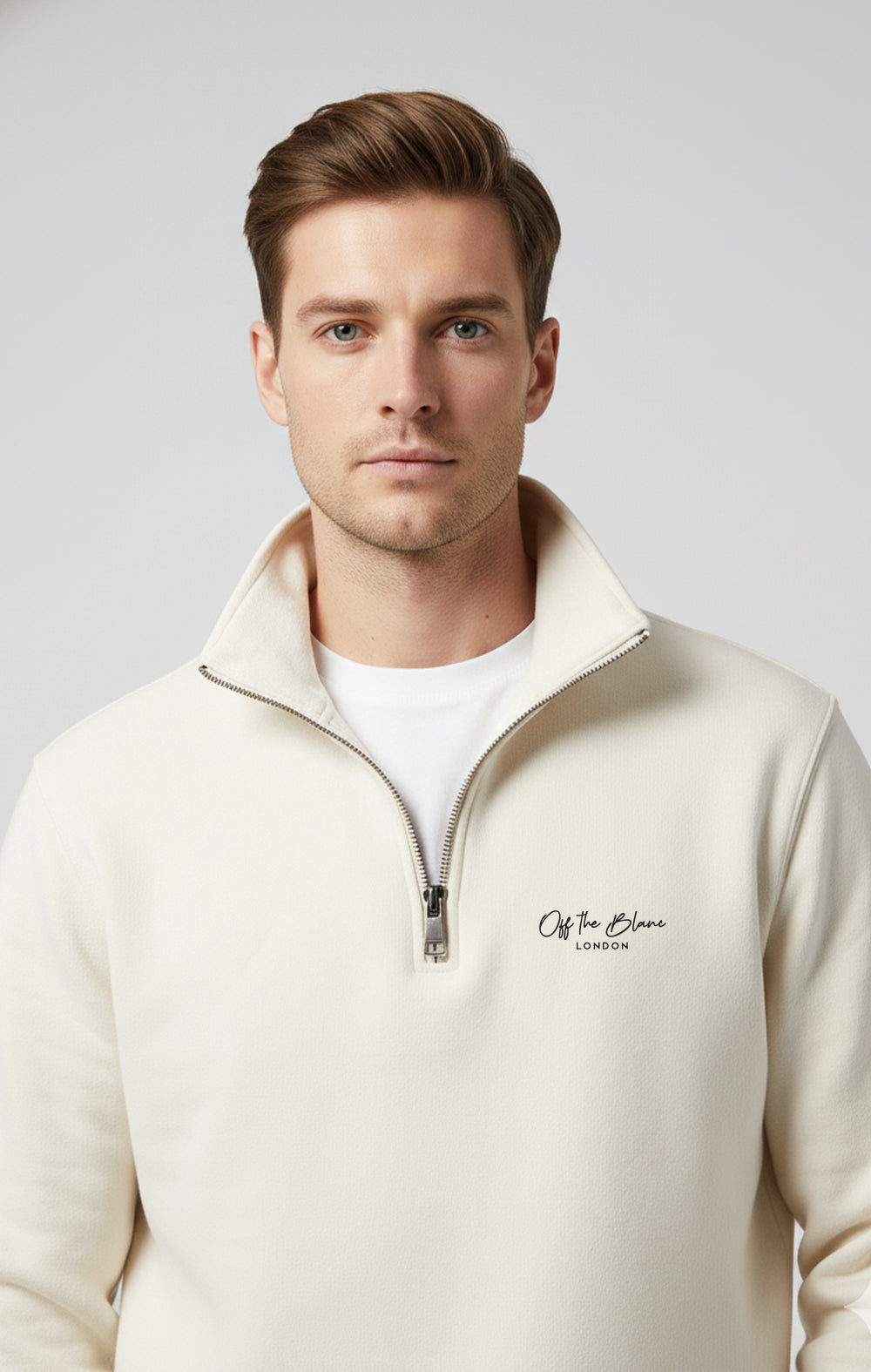 Ivory Half Zip Sweatshirt