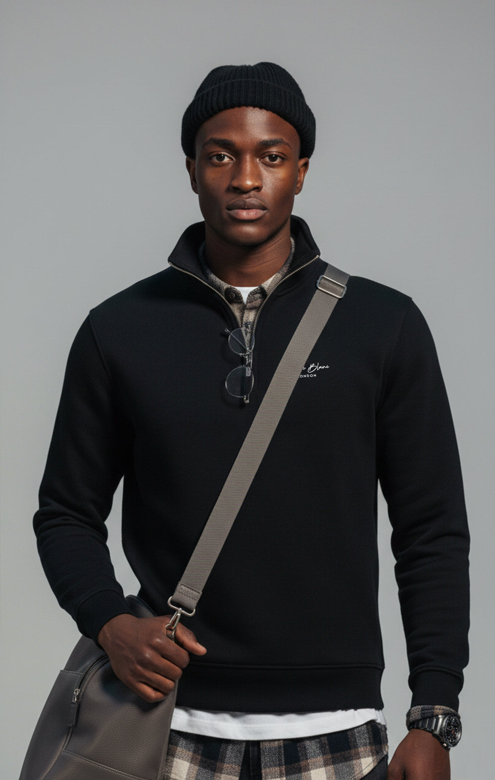 Black Half Zip Sweatshirt
